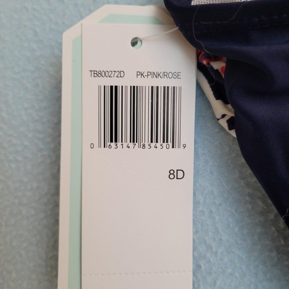 41. Christina Blue, pink rose swimsuit. Size 8D. NWT - Picture 4 of 5